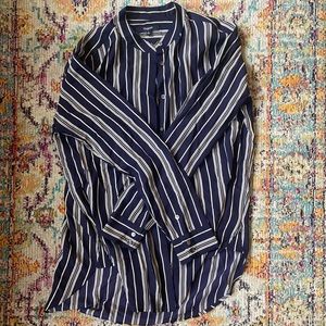 Madewell silk striped button-down size small.